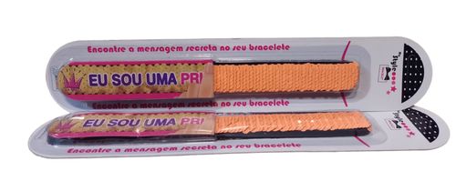Pulseira - Meu Estilo Magico - Bracelete Com Frase - Laranja MULTIKIDS