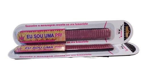 Pulseira - Meu Estilo Magico - Bracelete Com Frase - Pink MULTIKIDS