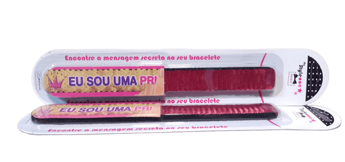 Pulseira - Meu Estilo Magico - Bracelete Com Frase - Rosa MULTIKIDS