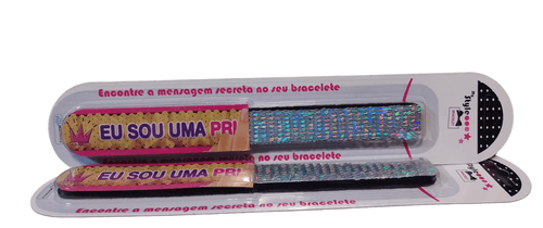 Pulseira - Meu Estilo Magico - Bracelete Com Frase - Prata MULTIKIDS