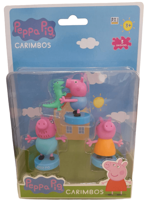 Peppa Pig - Carimbo Blister com 3 Unidades - George - Daddy Pig - Mamae Pig (BR1690) MULTIKIDS