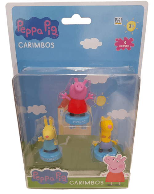 Peppa Pig - Carimbo Blister com 3 Unidades - Peppa Pig - Rebecca Rabbit - Gerald Giraffe (BR1690) MULTIKIDS