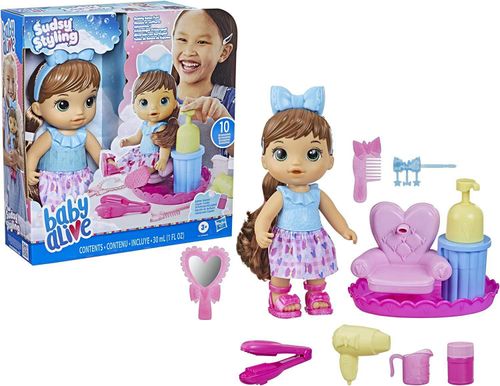 Boneca - Baby Alive - Sudsy Styling - Morena (F5113) HASBRO