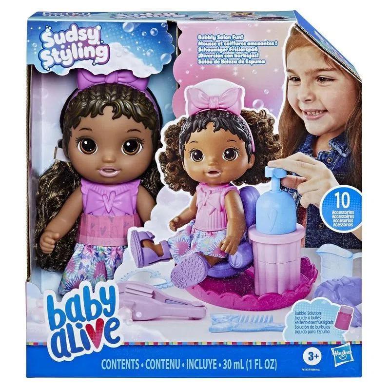 Baby Alive SUDSY STYLING Loira F5112 Boneca Bebê Salão de Beleza