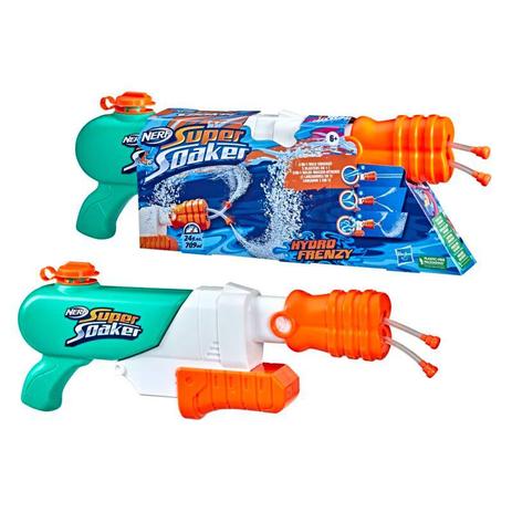 Nerf - Lancador de Agua - Super Soaker Hydro Frenzy 3 em 1 - 2 Tubos Frontais (F3891) HASBRO