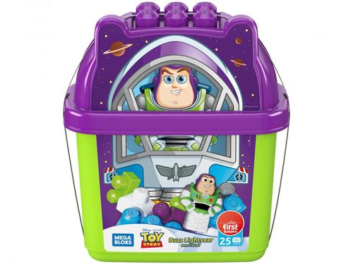 Blocos de Montar - Mega Blocks Disney - Balde de Construcao Buzz Lightyear (GWF89) MATTEL