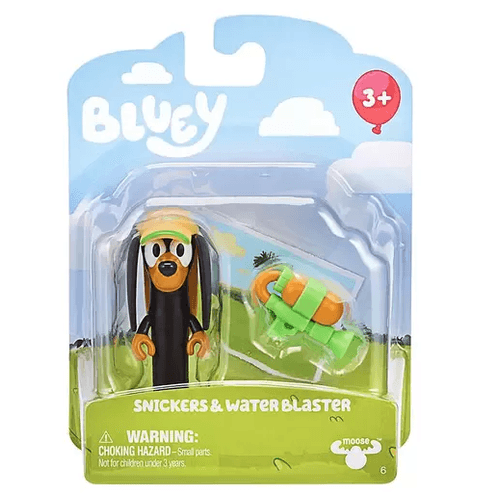 Figura Bluey Story - Starter Single Pack - Snickers e Water Blaster MATTEL