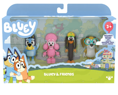 Bluey Story - 4 Figuras - Bluey e Friends MATTEL