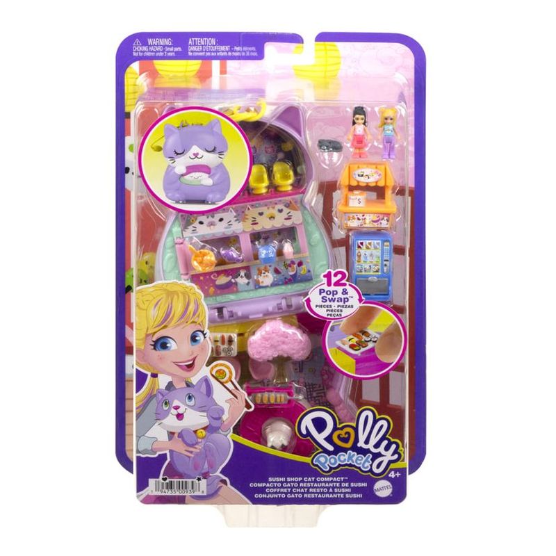 Polly Pocket Playset Mini Mundo Aventura Gato Sushi Mattel