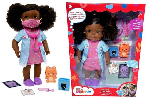 Boneca - Little Mommy Pequena Veterinaria Cor/Rosa e Azul MATTEL