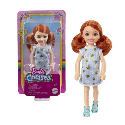 Boneca - Barbie - Familia Chelsea Club - Vestido Azul Estampado MATTEL