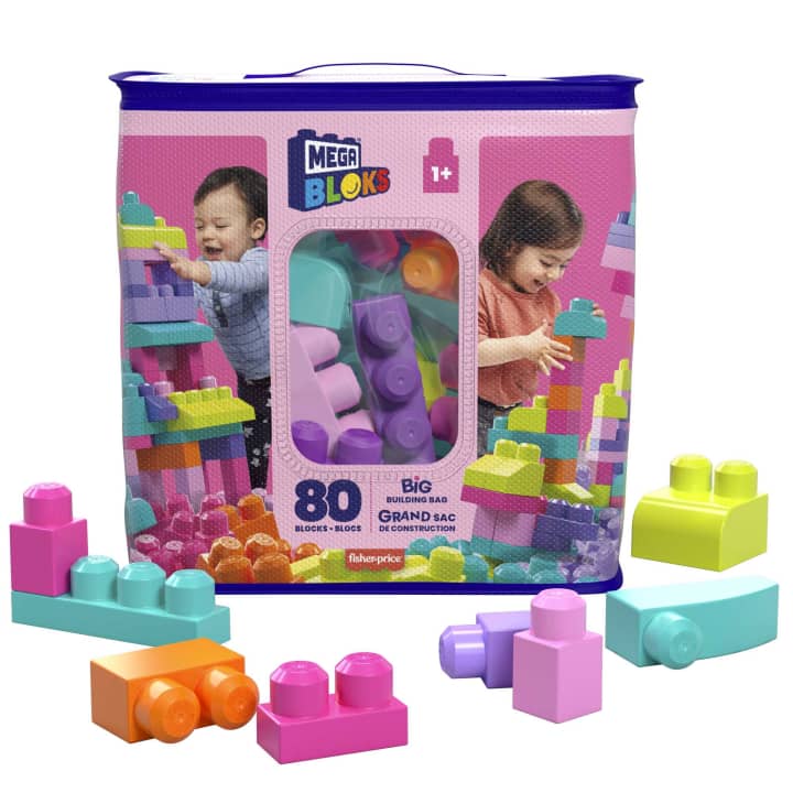 Blocos de Montar - Mega Bloks Sacola Grande De Construcao Rosa MATTEL