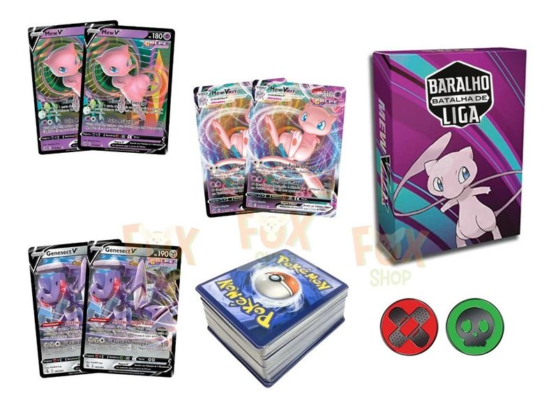 Baralho Batalha de Liga Mew VMAX Box Pokémon COPAG