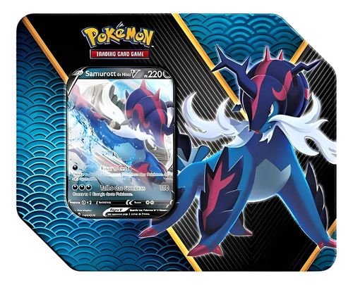 Cartas - Lata Pokemon Poderes Divergentes - Samurott de Hisui COPAG DA AMAZONIA