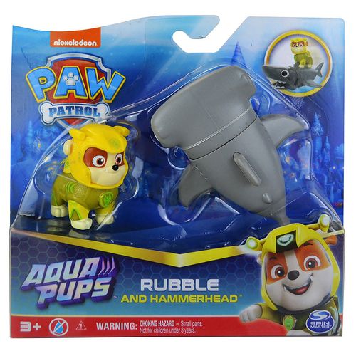 Boneco - Patrulha Canina - Rubble e Tubarao Martelo Aqua Pups SUNNY