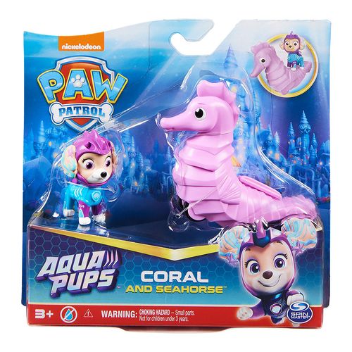 Boneco - Patrulha Canina - Coral  Skye  e Cavalo Marinho  Aqua pups SUNNY