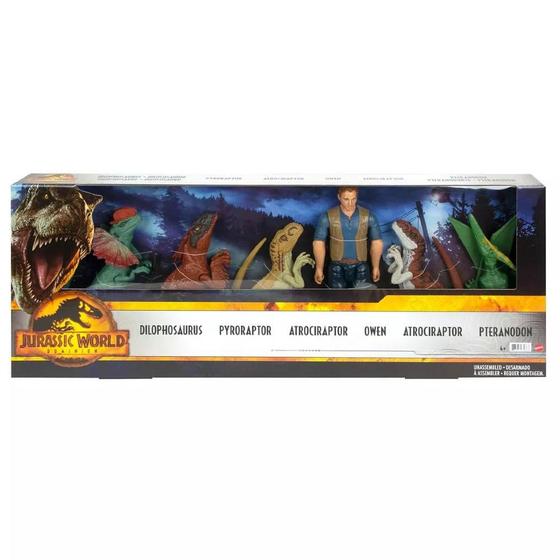 Jurassic World - Dinossauro Pack com 6 Personagens MATTEL