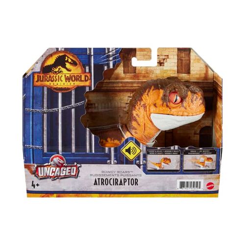 Dinossauro - Jurassic World Dominion - Uncaged Rugidos Pulsantes - Atrociraptor Laranja - GWD69 MATTEL