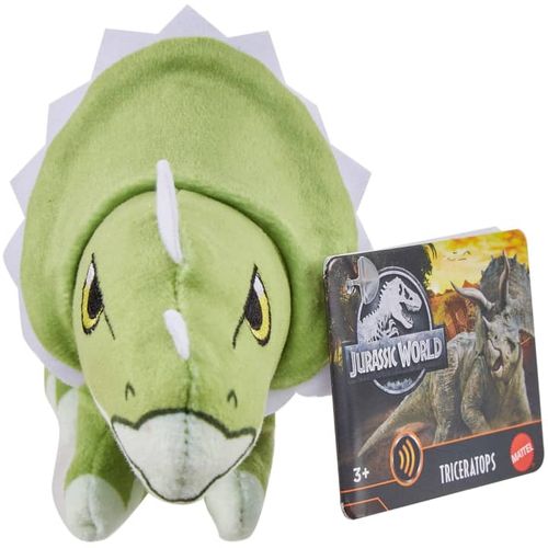 Pelucia - Jurassic World - Mini Dinossauro Com Som - Triceratops - HHB22 MATTEL