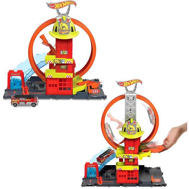 Pista Hot Wheels City Quartel dos Bombeiros Super Loop Mattel