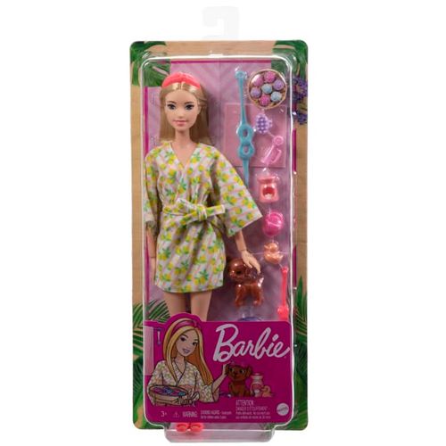 Boneca - Barbie com Cachorrinho - Dia de Autocuidado no Spa - GKH73 MATTEL