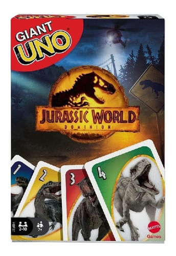 Uno - Jogo De Cartas Gigante -  Jurassic World  - Hbf57 MATTEL