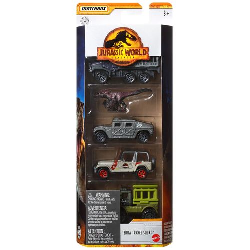 Pack - 5 Matchbox - Jurassic World - Terra Travel Squad - Piroraptor - FMX40 - MATTEL