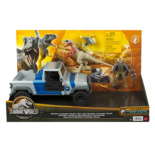 Veiculo - Jurassic World - Atrociraptor e Figuras de Acao Humanas - HKY13 MATTEL