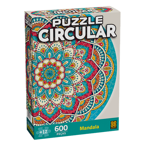 Quebra Cabeca - Puzzle Circular - 600 Pecas - Mandala - 04163 - GROW