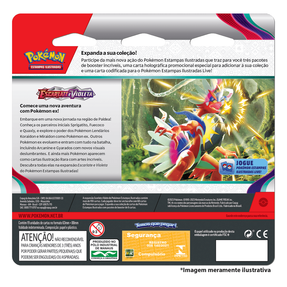 Jogo De Cartas Pokemon Escarlate e Violeta Unitario 6 Cartas