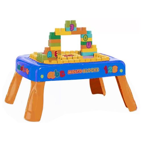 Blocos de Montar - Mesinha Criativa Azul - Molto Blocks - Baby Landy - 8003