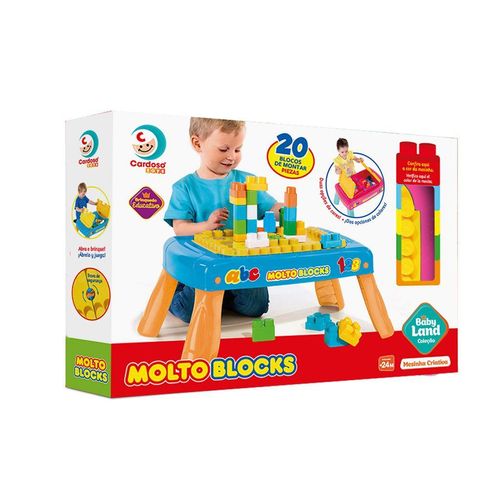 Blocos de Montar - Mesinha Criativa Rosa - Molto Blocks - Baby Landy - 8023 CARDOSO