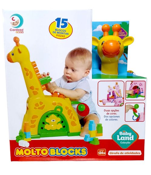 Blocos de Montar - Girafa de Atividades  Amarela - Baby Land - 8016 CARDOSO