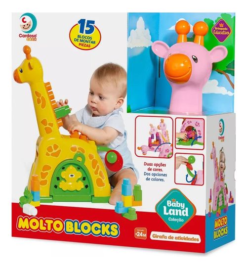 Blocos de Montar - Girafa de Atividades Rosa - Baby Land - 8024 CARDOSO