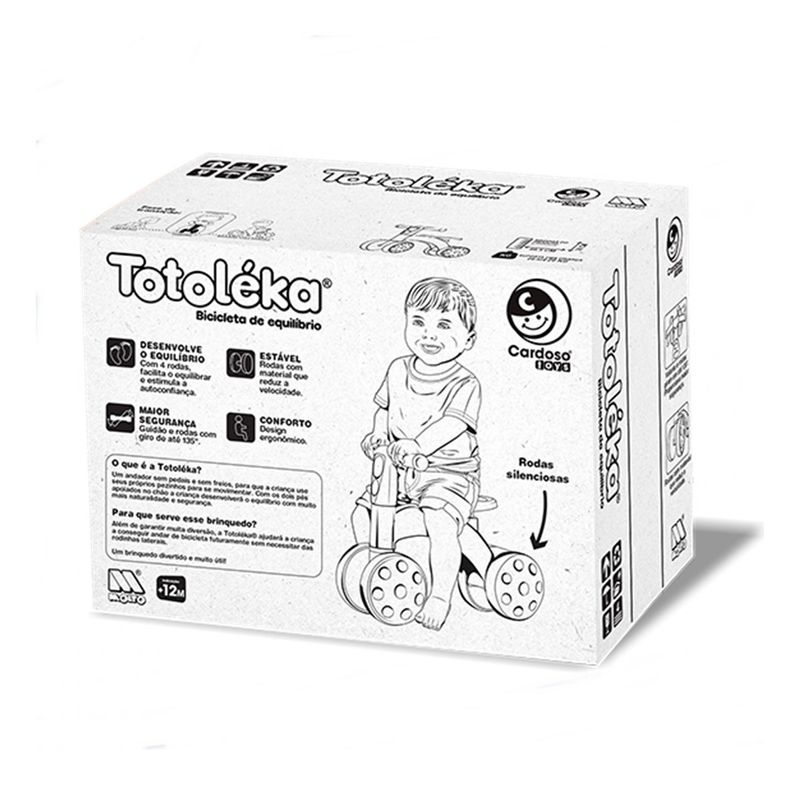 Bicicleta De Equilíbrio 4 Rodas Sem Pedal Totokross Rosa