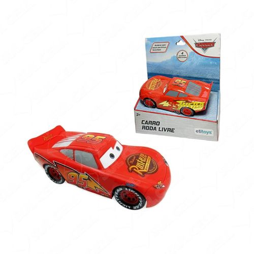 Carrinho - Flash Mcqueen - Roda livre Cars ETILUX