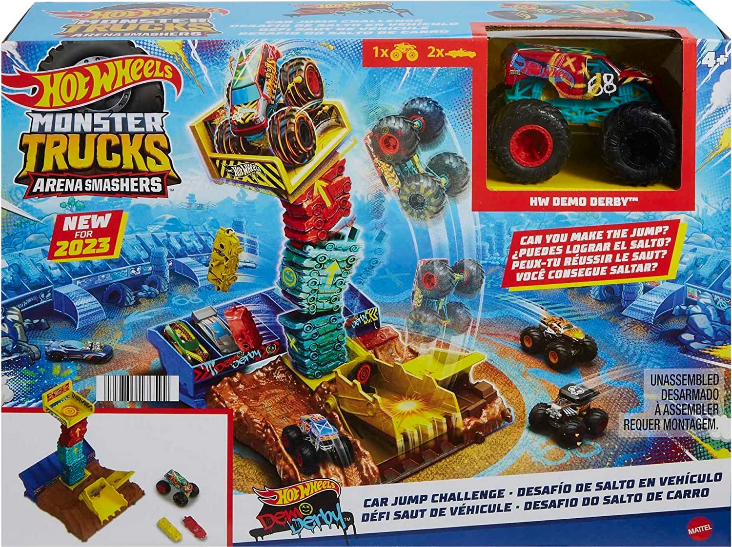 Arena Smashers - Hot Wheels - Monster Trucks - Desafio do Giro - Demo Derby  - MATTEL