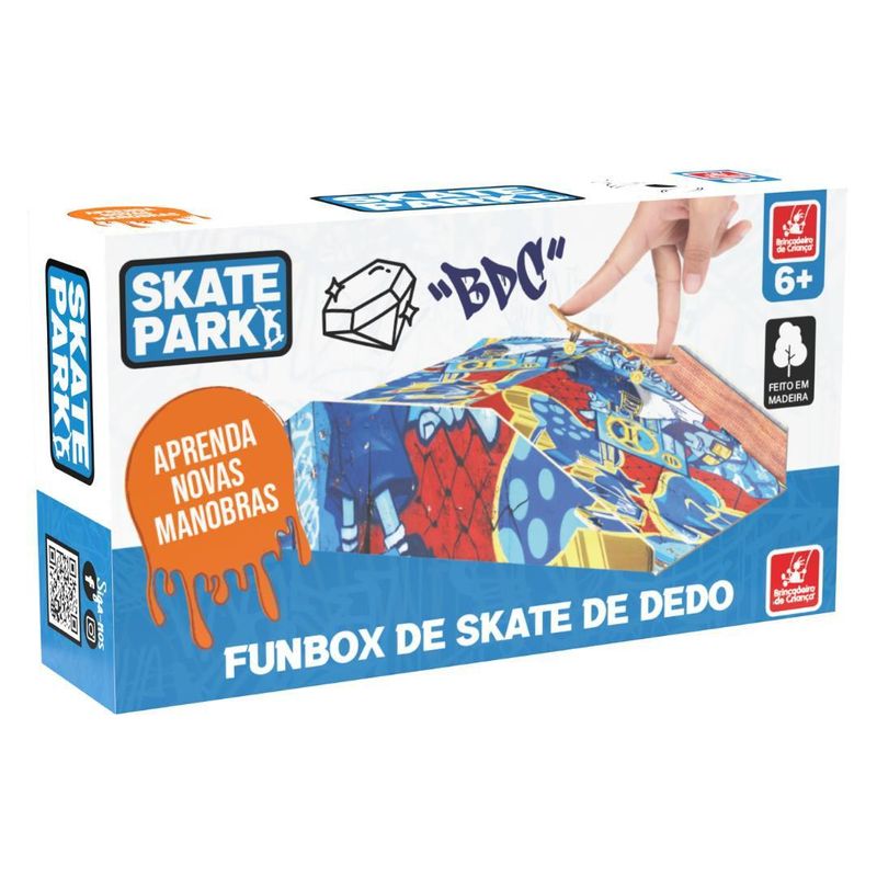 Rampa Funbox - Skate Park de Dedo - Com Suporte em Madeira - 3836
