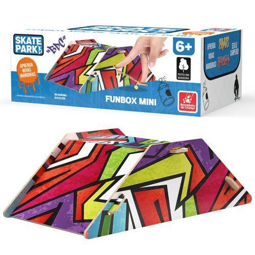 Rampa Funbox Mini - Skate Park de Dedo - Com Suporte em Madeira - 3829 BRINCAD DE CRIANCA
