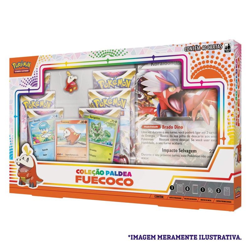 Pokémon - Box Coleção Paldea Fuecoco - 32528 - Copag - Real Brinquedos