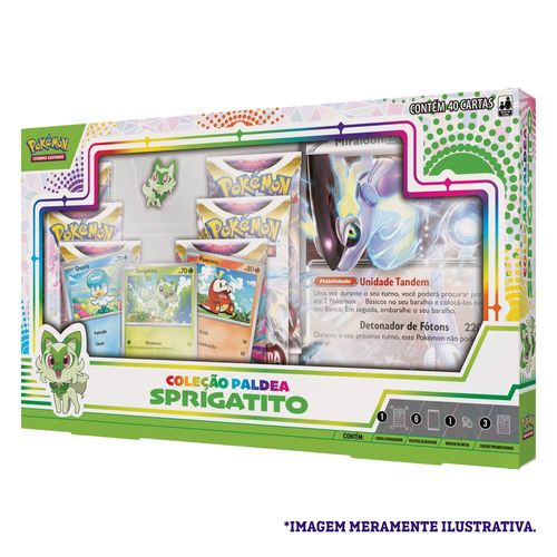 Cartas - Pokemon - Box Colecao Paldea Sprigatito - 32528 COPAG DA AMAZONIA