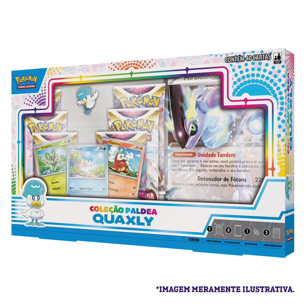 Cartas - Pokemon - Box Colecao Paldea Quaxly - 32528 COPAG DA IA