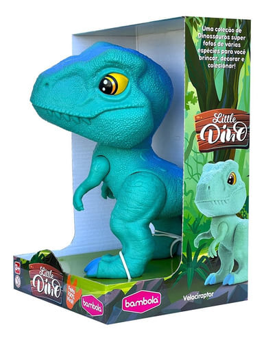 Boneco - Dinossauro Velociraptor -  Vinil Little Dino - 772 BAMBOLA BRINQUEDOS
