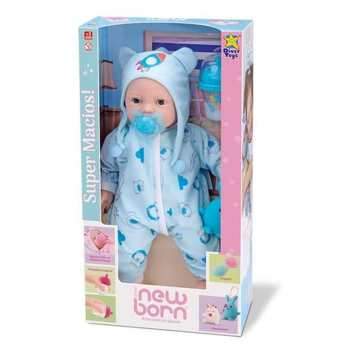 Boneco - Diver New Born - Brincando De Pijama - Menino DIVERTOYS