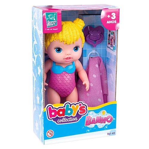 Boneca - Babys Collection Banho - 413 SUPER TOYS