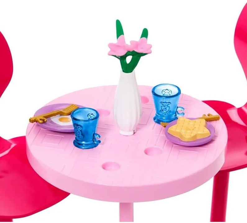 Jogo de mesa c/ quatro cadeiras p boneca Barbie