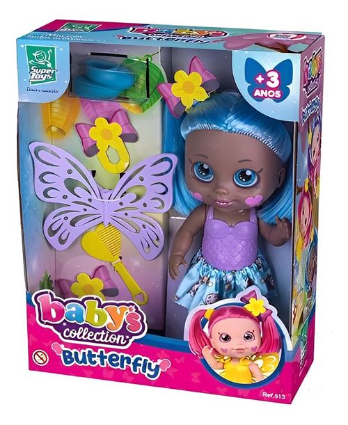 Boneca - Butterfly Babys Collection Sapatinho Azul - 513 - SUPER TOYS