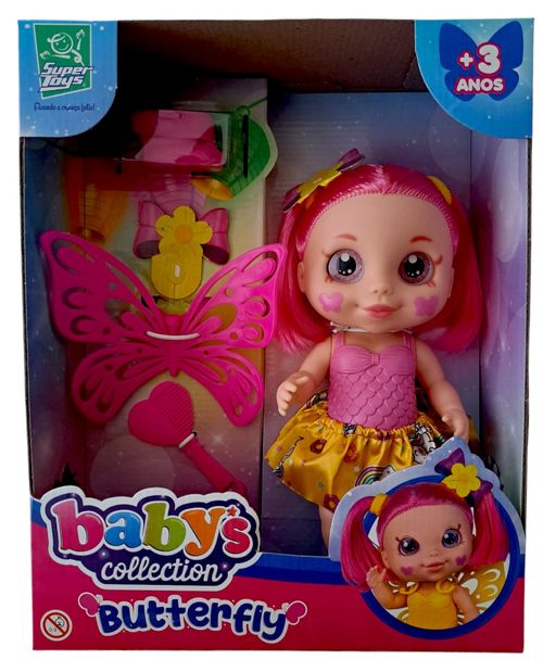 Boneca - Butterfly Babys Collection Sapatinho Rosa - 513 - SUPER TOYS