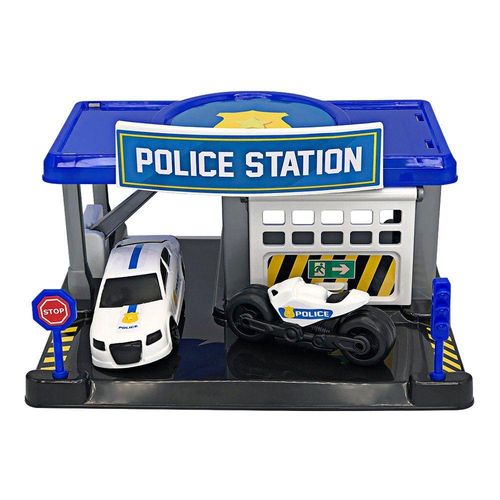 Conjunto - Estacao Policial - Play City - Com Carro e Moto - 579 BSTOYS