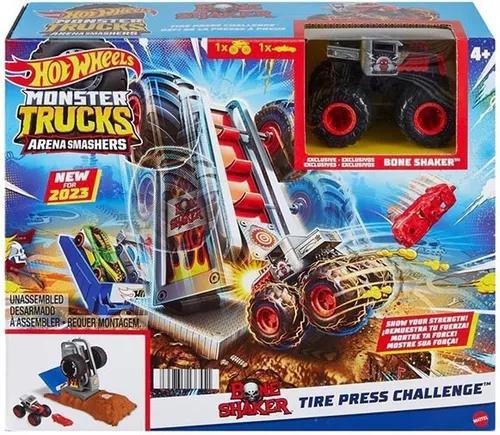Conjunto Pista E Acessórios - Hot Wheels - Monster Trucks - Desafio Corrida  Esmagadora - Mattel